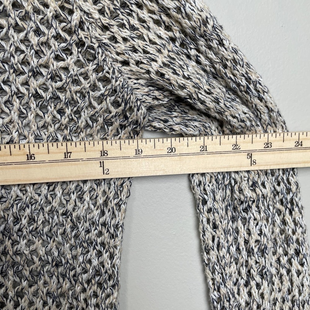 Open Knit Long Sleeve Layering Sweater Cream, White, Navy 100% Cotton - Picture 4 of 8